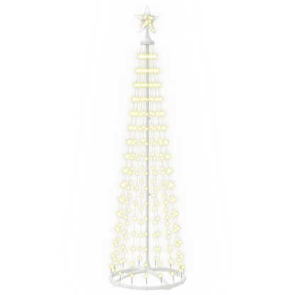 LED Cone Christmas Tree 180 cm 250 LEDs Warm White Steel White
