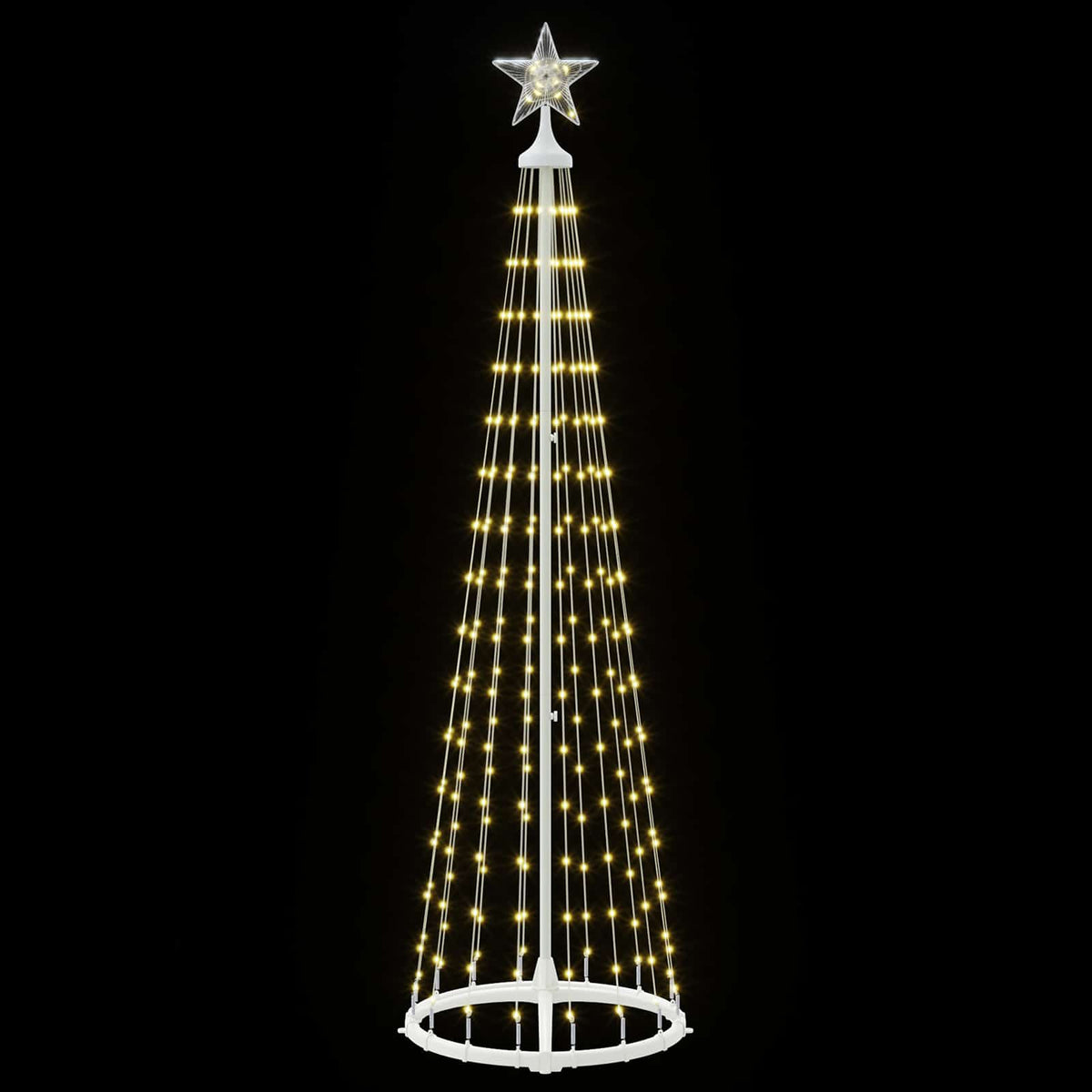 LED Cone Christmas Tree 180 cm 250 LEDs Warm White Steel White