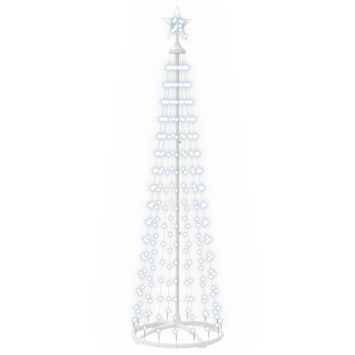 LED Cone Christmas Tree 180 cm 250 LEDs Cold White Steel White