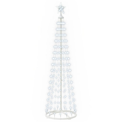 LED Cone Christmas Tree 180 cm 250 LEDs Cold White Steel White