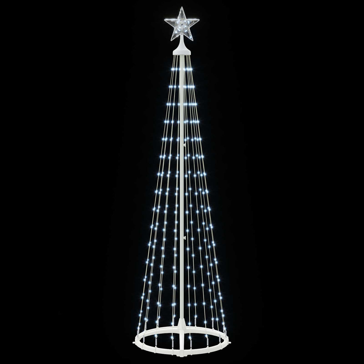 LED Cone Christmas Tree 180 cm 250 LEDs Cold White Steel White