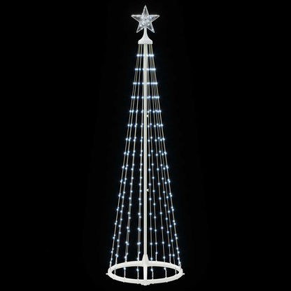 LED Cone Christmas Tree 180 cm 250 LEDs Cold White Steel White