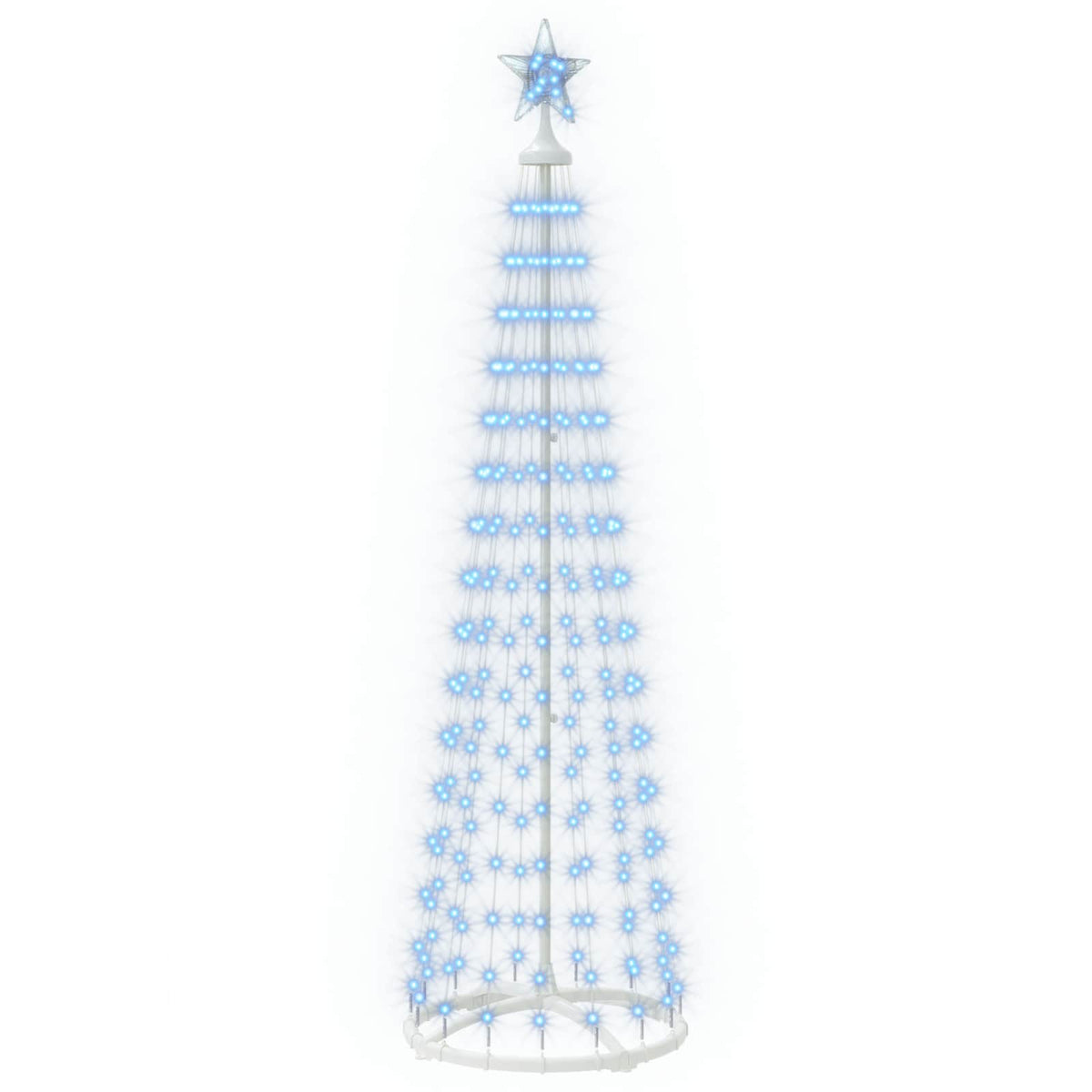 LED Cone Christmas Tree 180 cm 250 LEDs Blue Steel White