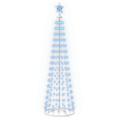 LED Cone Christmas Tree 180 cm 250 LEDs Blue Steel White