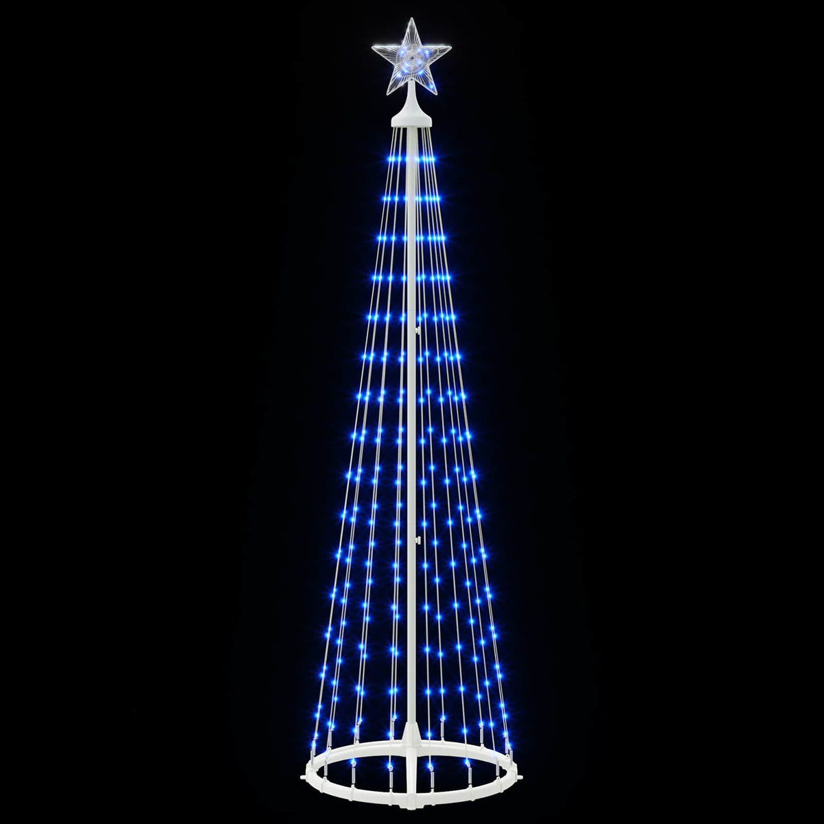 LED Cone Christmas Tree 180 cm 250 LEDs Blue Steel White