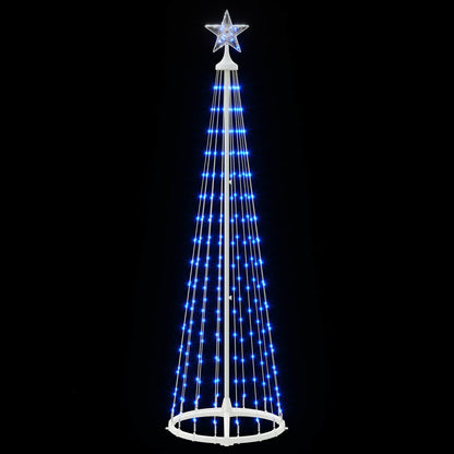 LED Cone Christmas Tree 180 cm 250 LEDs Blue Steel White