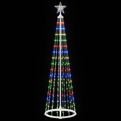 LED Cone Christmas Tree 180 cm 250 LEDs Multicolour Steel White