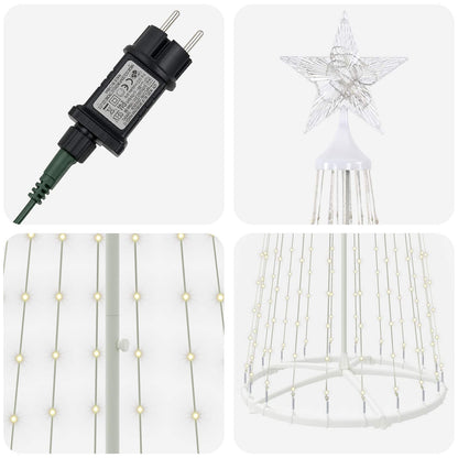 LED Cone Christmas Tree 250 cm 470 LEDs Warm White Steel White