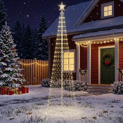 LED Cone Christmas Tree 250 cm 470 LEDs Warm White Steel White