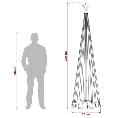 LED Cone Christmas Tree 250 cm 470 LEDs Warm White Steel White