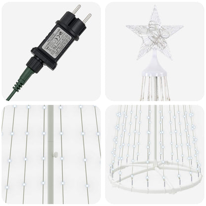 LED Cone Christmas Tree 250 cm 470 LEDs Cold White Steel White