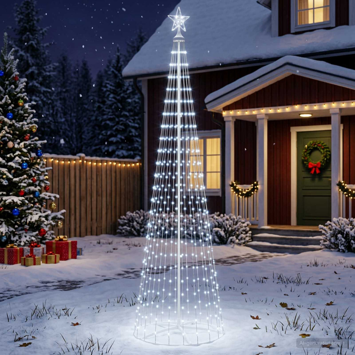 LED Cone Christmas Tree 250 cm 470 LEDs Cold White Steel White
