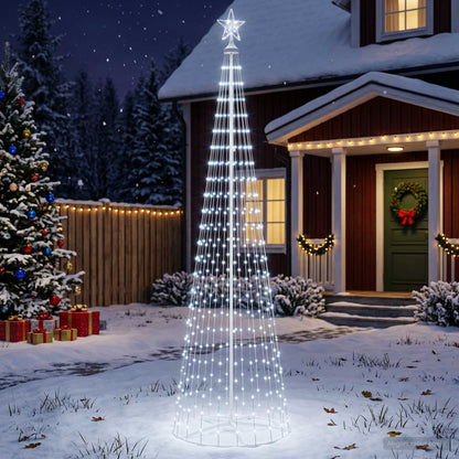 LED Cone Christmas Tree 250 cm 470 LEDs Cold White Steel White