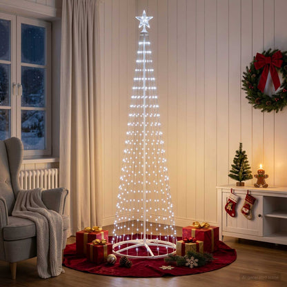 LED Cone Christmas Tree 250 cm 470 LEDs Cold White Steel White