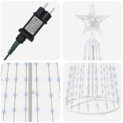 LED Cone Christmas Tree 250 cm 470 LEDs Blue Steel White