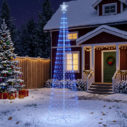 LED Cone Christmas Tree 250 cm 470 LEDs Blue Steel White