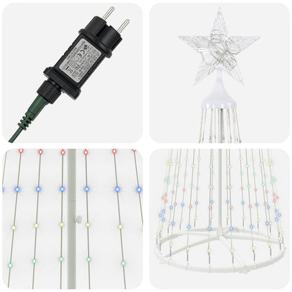 LED Cone Christmas Tree 250 cm 470 LEDs Multicolour Steel White