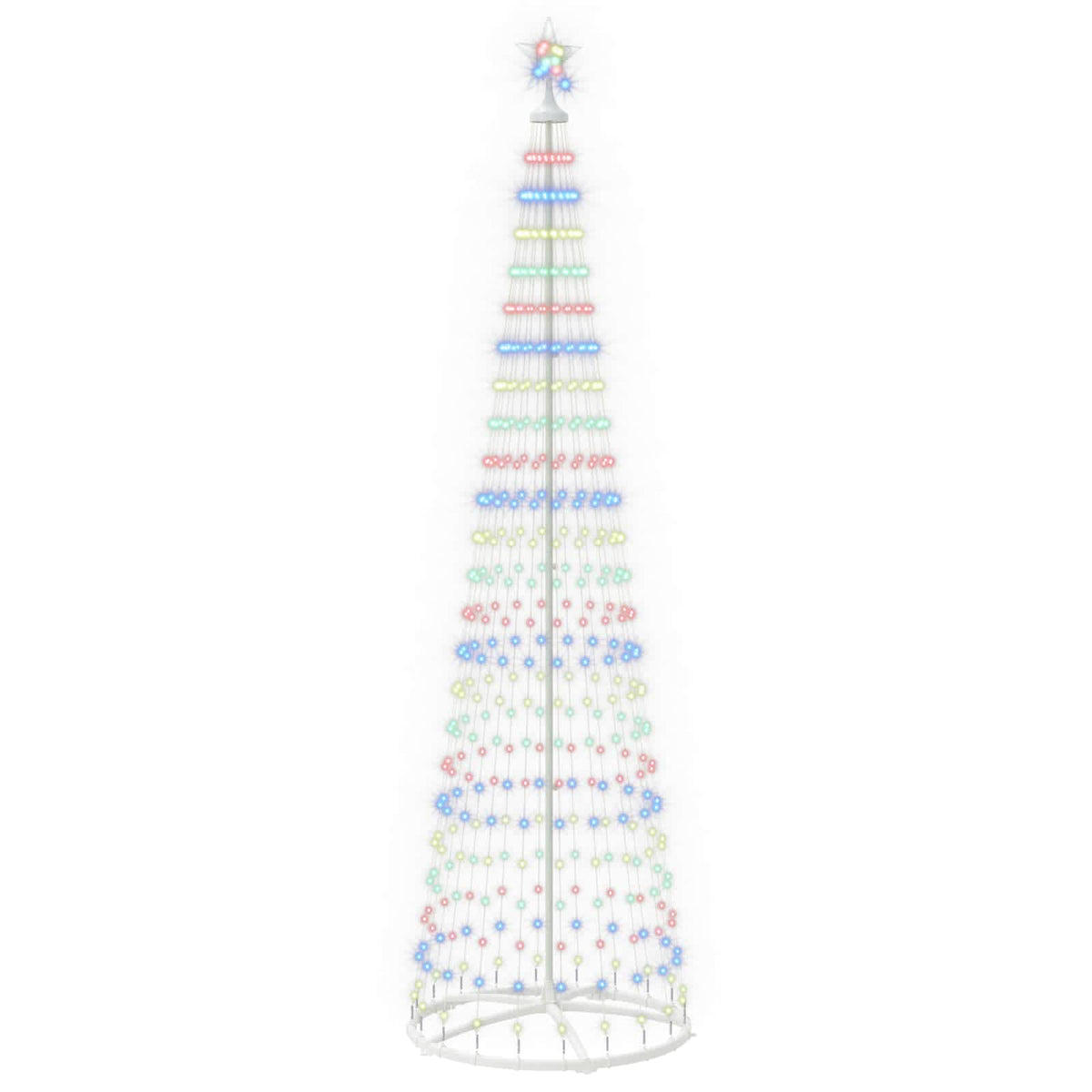 LED Cone Christmas Tree 250 cm 470 LEDs Multicolour Steel White