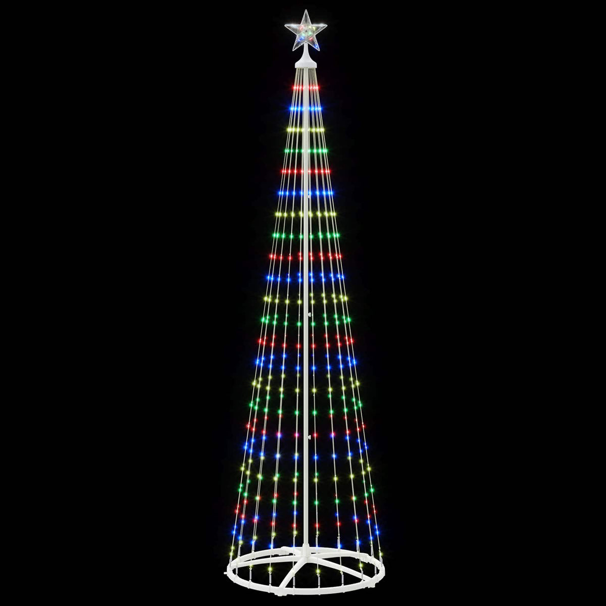 LED Cone Christmas Tree 250 cm 470 LEDs Multicolour Steel White