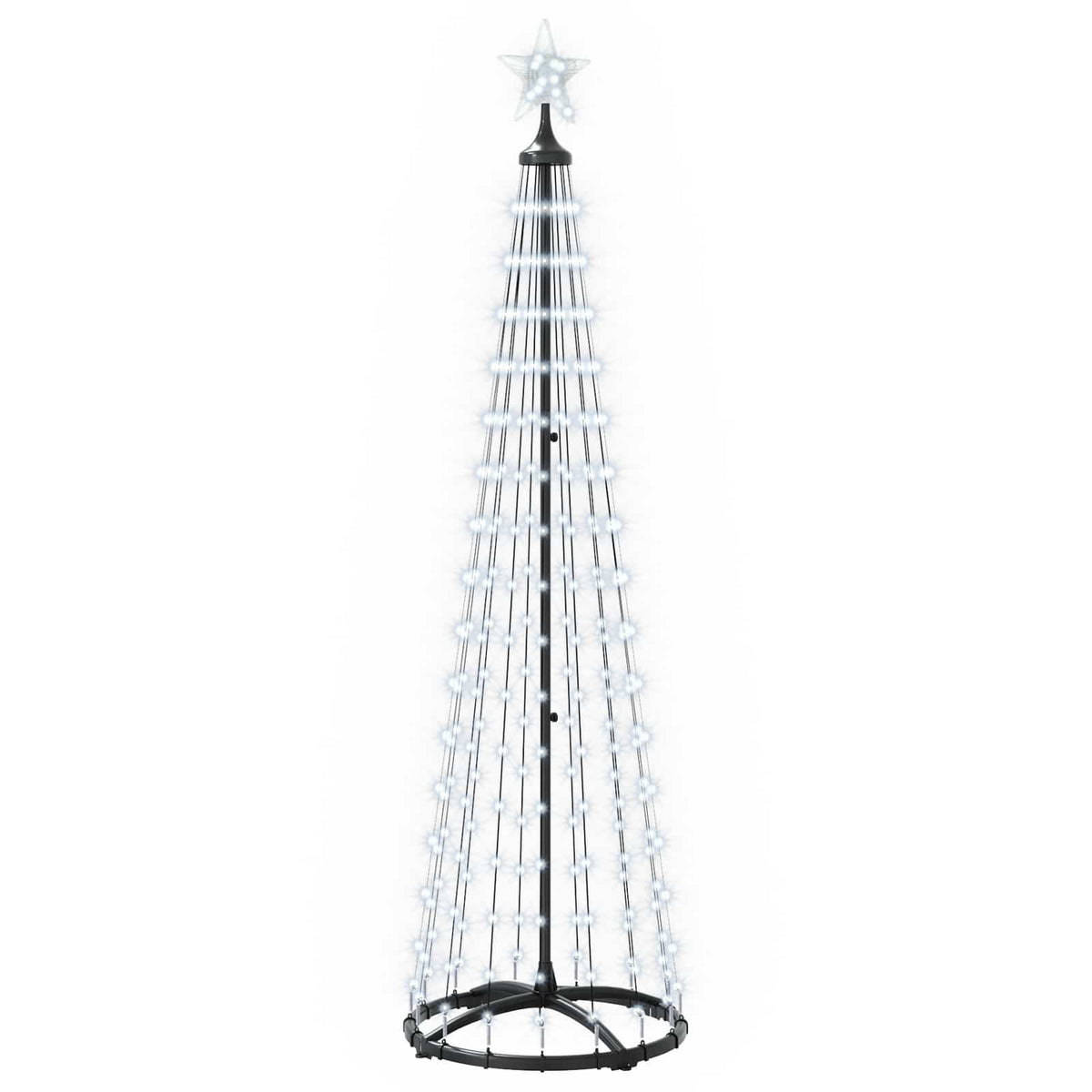 LED Cone Christmas Tree 180 cm 250 LEDs Cold White Steel White