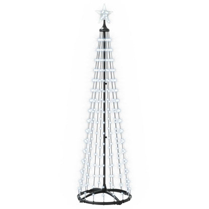 LED Cone Christmas Tree 180 cm 250 LEDs Cold White Steel White