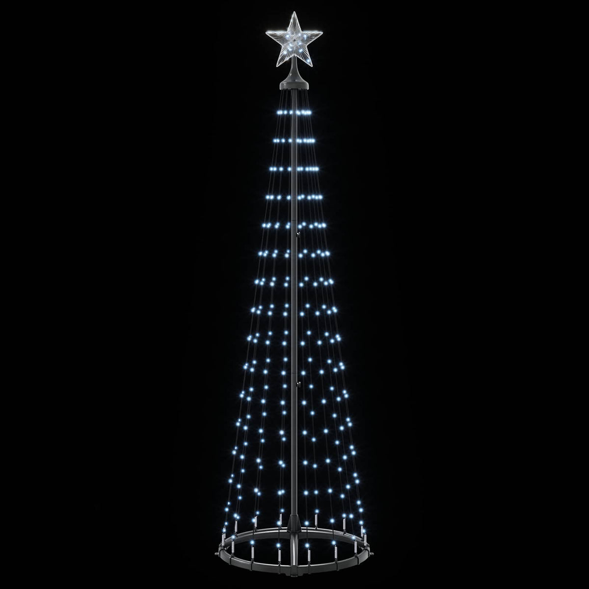 LED Cone Christmas Tree 180 cm 250 LEDs Cold White Steel White