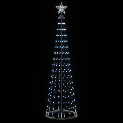 LED Cone Christmas Tree 180 cm 250 LEDs Cold White Steel White