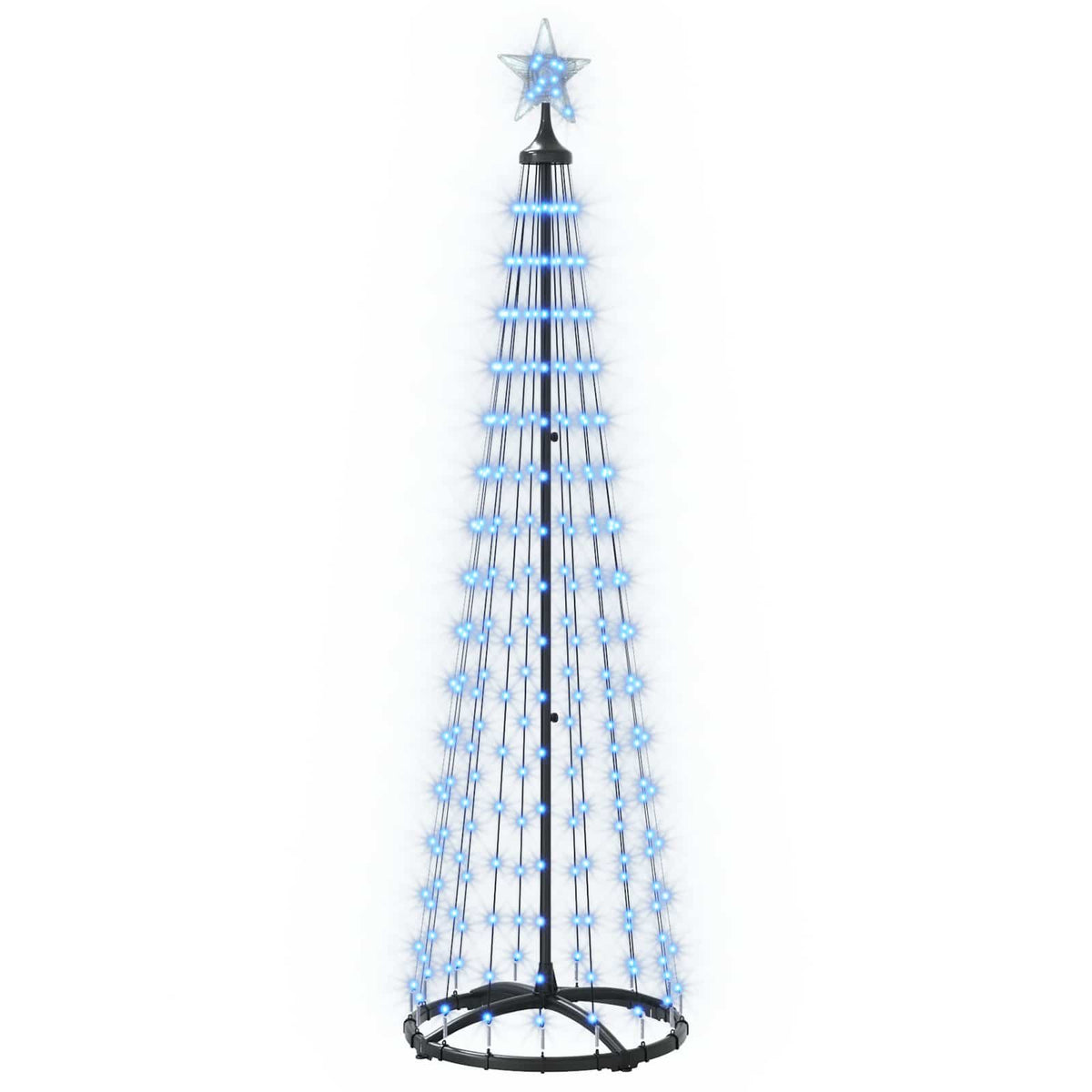 LED Cone Christmas Tree 180 cm 250 LEDs Blue Steel White