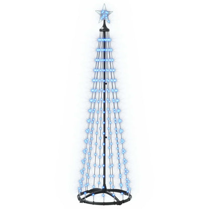 LED Cone Christmas Tree 180 cm 250 LEDs Blue Steel White
