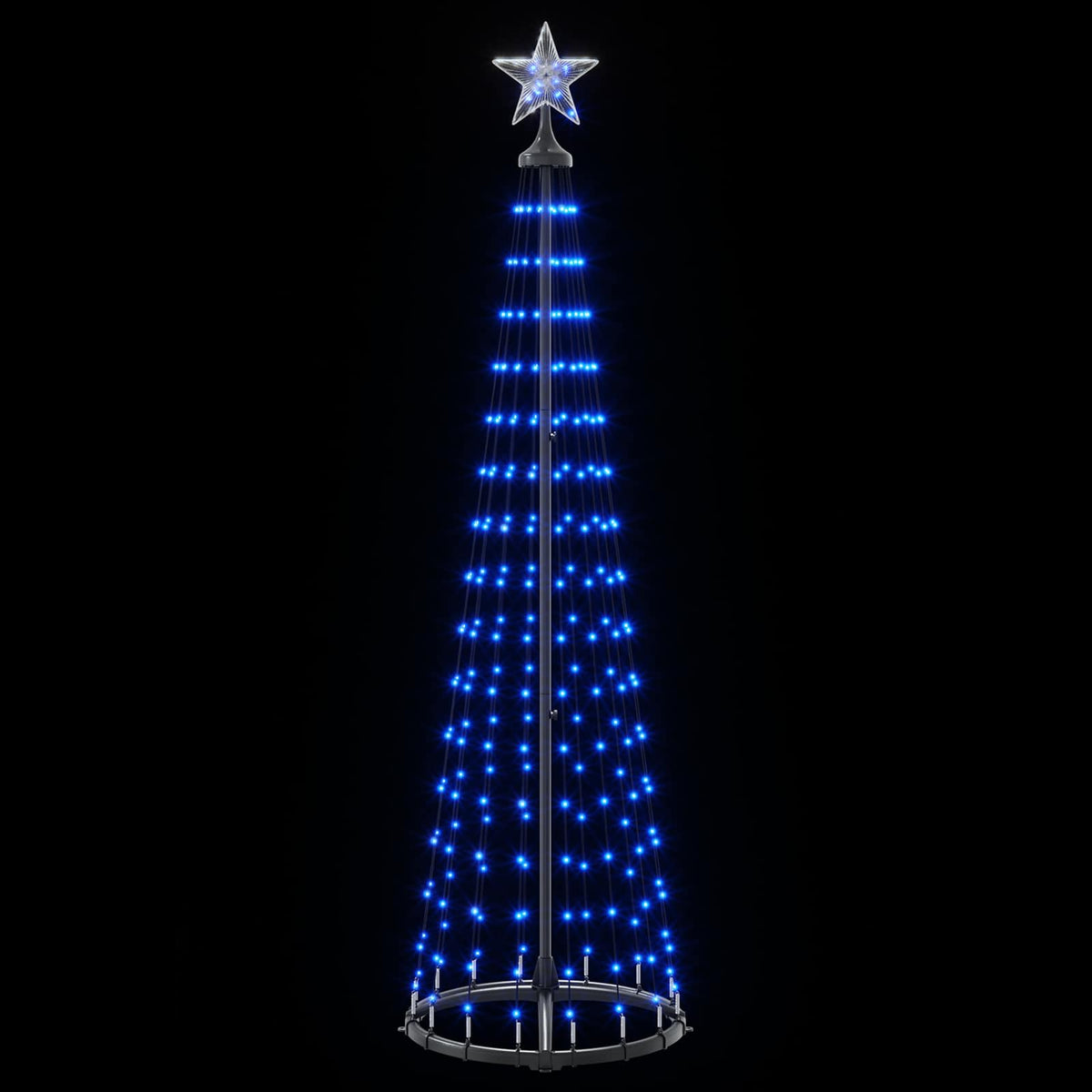 LED Cone Christmas Tree 180 cm 250 LEDs Blue Steel White