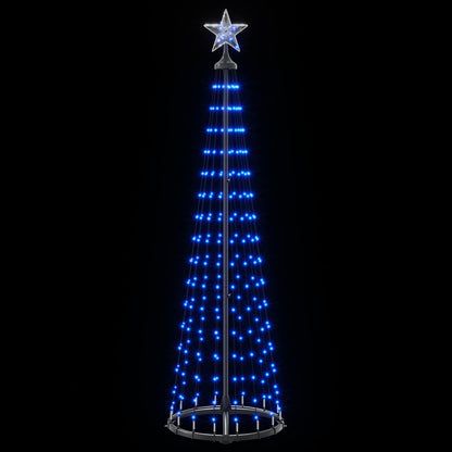 LED Cone Christmas Tree 180 cm 250 LEDs Blue Steel White