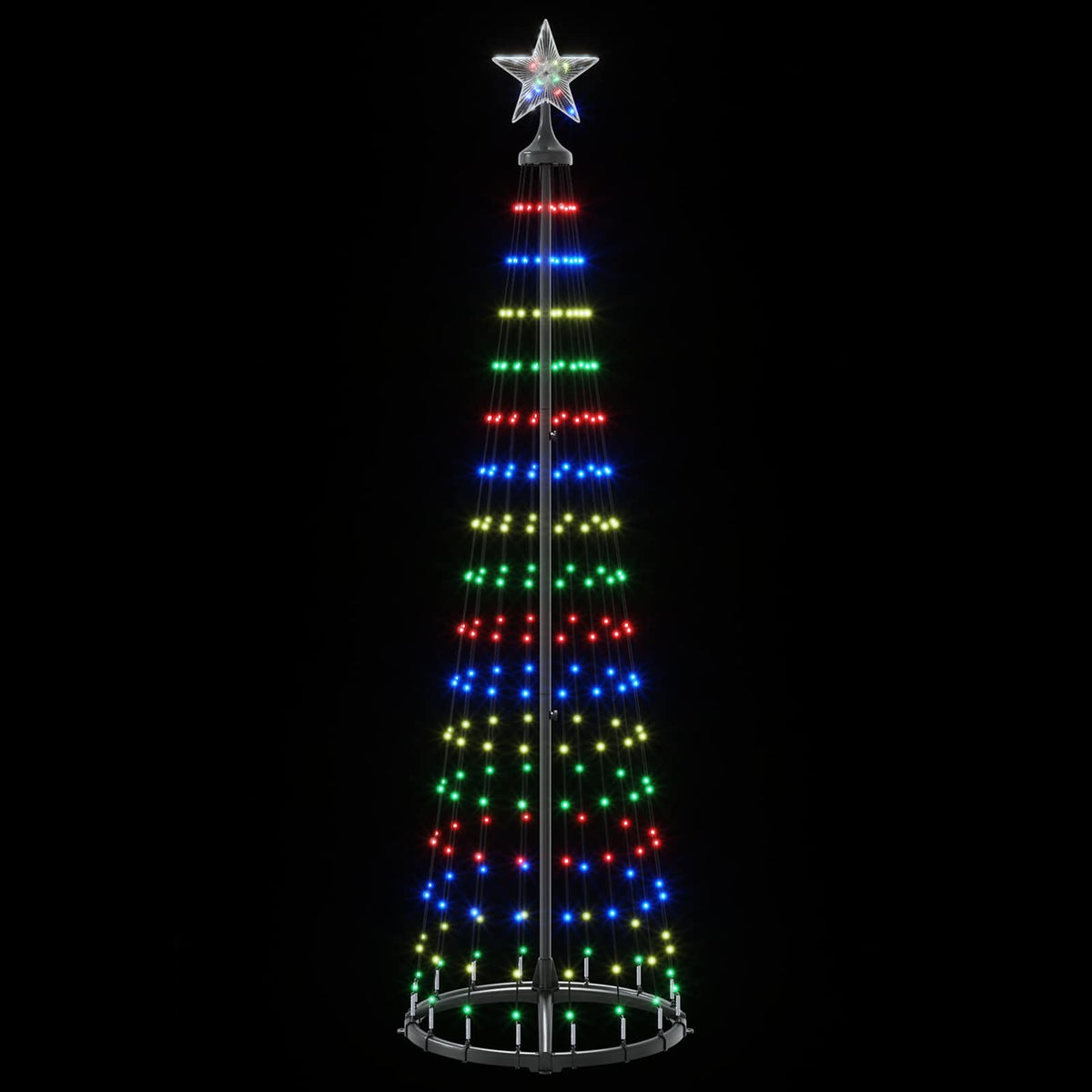 LED Cone Christmas Tree 180 cm 250 LEDs Multicolour Steel White