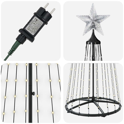 LED Cone Christmas Tree 250 cm 470 LEDs Warm White Steel White