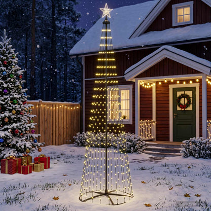 LED Cone Christmas Tree 250 cm 470 LEDs Warm White Steel White