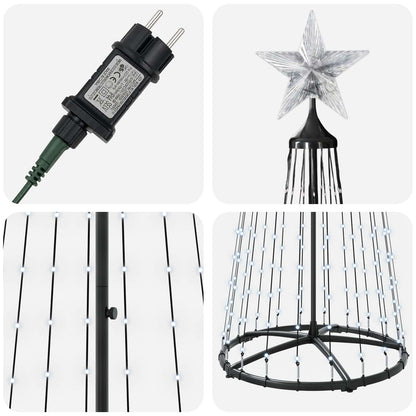LED Cone Christmas Tree 250 cm 470 LEDs Cold White Steel White