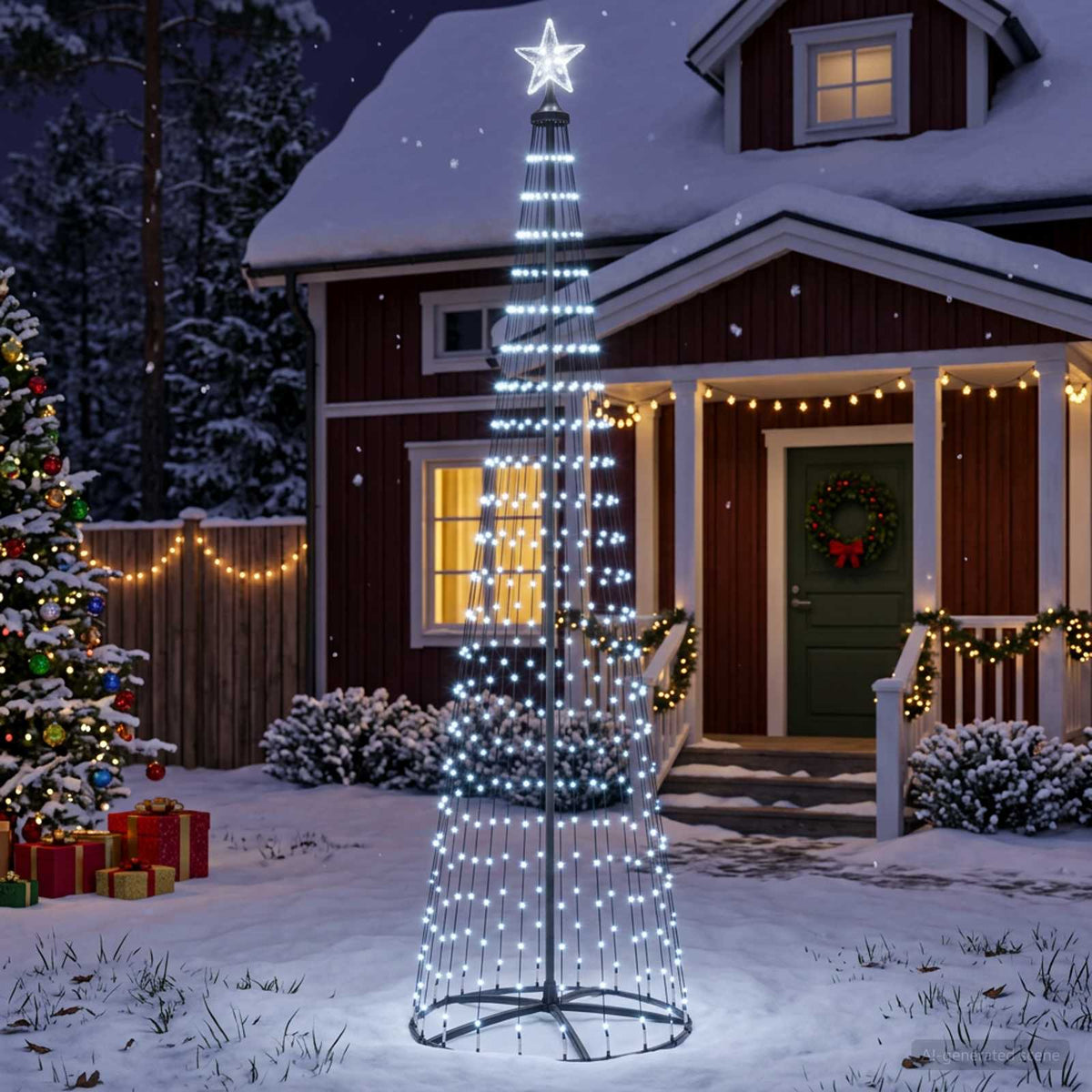 LED Cone Christmas Tree 250 cm 470 LEDs Cold White Steel White