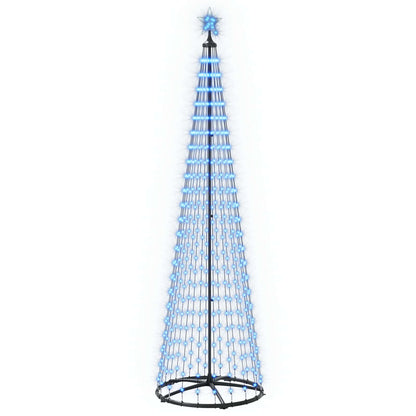 LED Cone Christmas Tree 250 cm 470 LEDs Blue Steel White