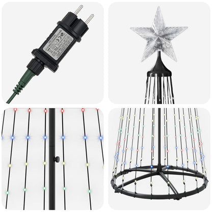 LED Cone Christmas Tree 250 cm 470 LEDs Multicolour Steel White