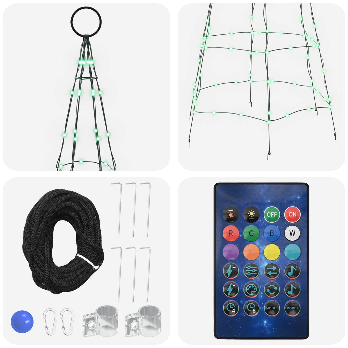 LED Christmas Tree 180 cm 168 LEDs Multicolour iron Black