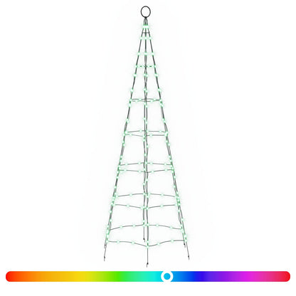 LED Christmas Tree 180 cm 168 LEDs Multicolour iron Black