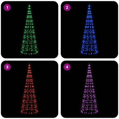 LED Christmas Tree 300 cm 390 LEDs Multicolour iron Black
