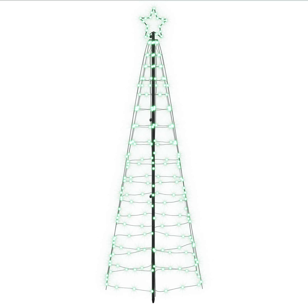 LED Christmas Tree 180 cm 168 LEDs Multicolour Steel Black