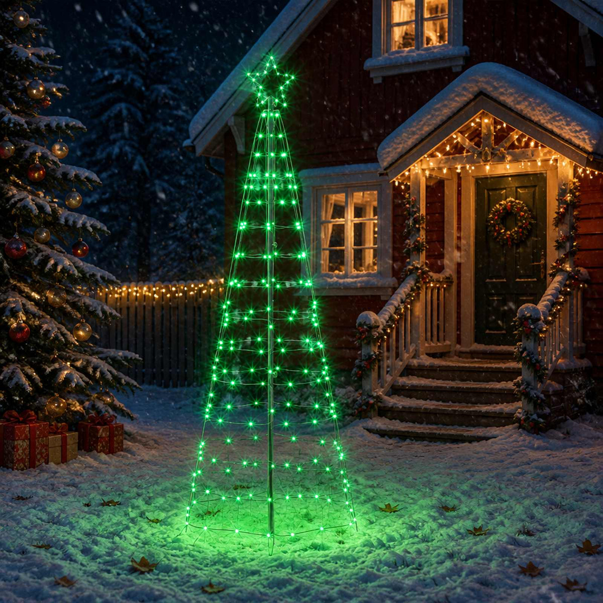 LED Christmas Tree 250 cm 300 LEDs Multicolour Steel Black