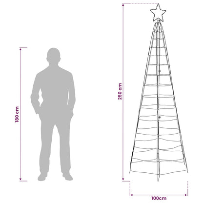 LED Christmas Tree 250 cm 300 LEDs Multicolour Steel Black