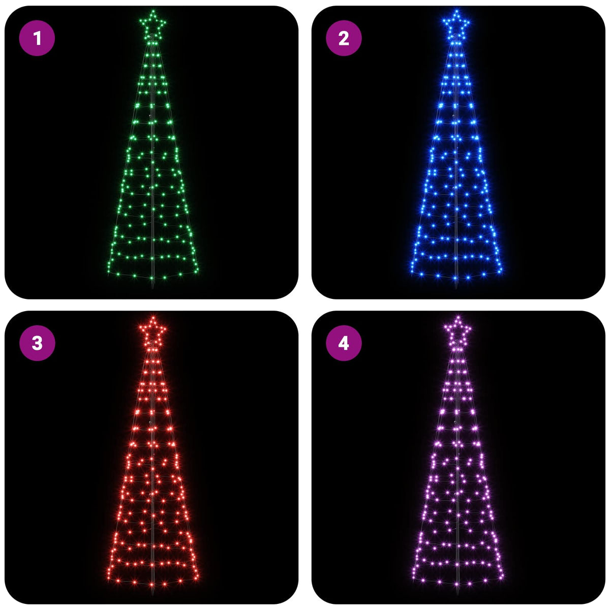 LED Christmas Tree 250 cm 300 LEDs Multicolour Steel Black