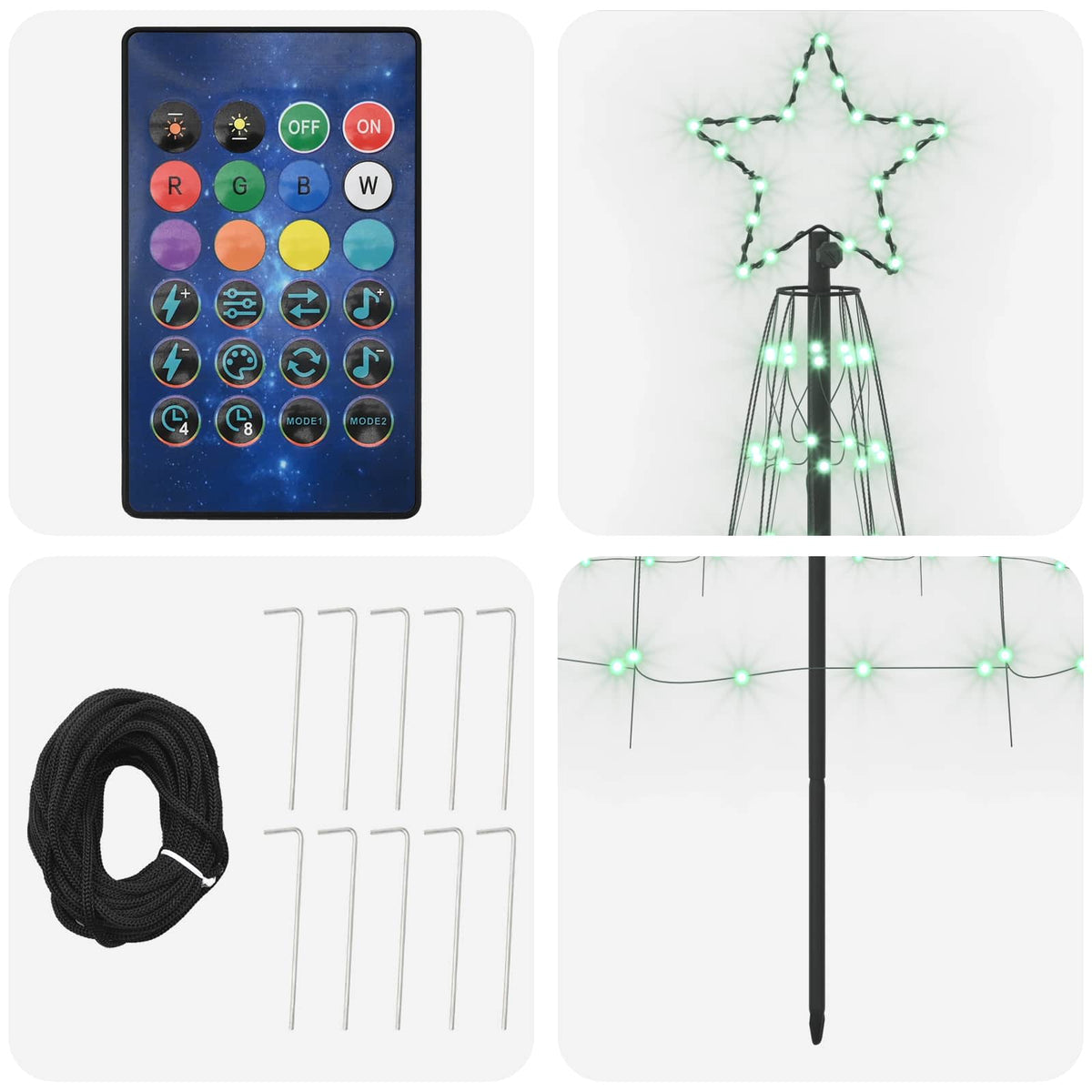 LED Christmas Tree 300 cm 390 LEDs Multicolour Steel Black