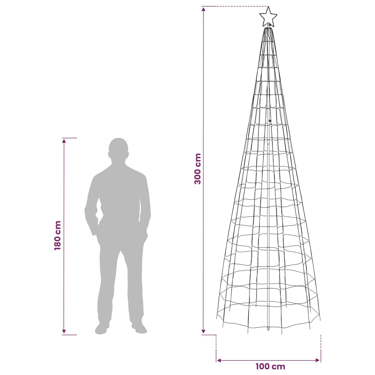LED Christmas Tree 300 cm 390 LEDs Multicolour Steel Black