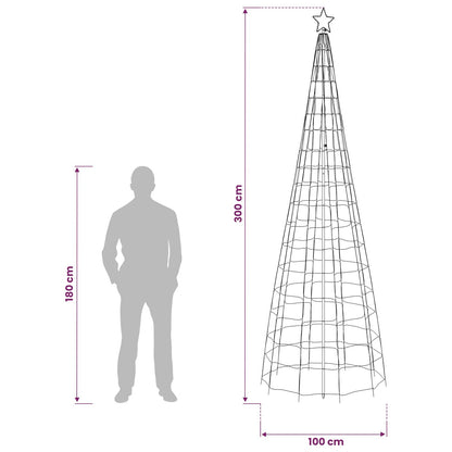 LED Christmas Tree 300 cm 390 LEDs Multicolour Steel Black