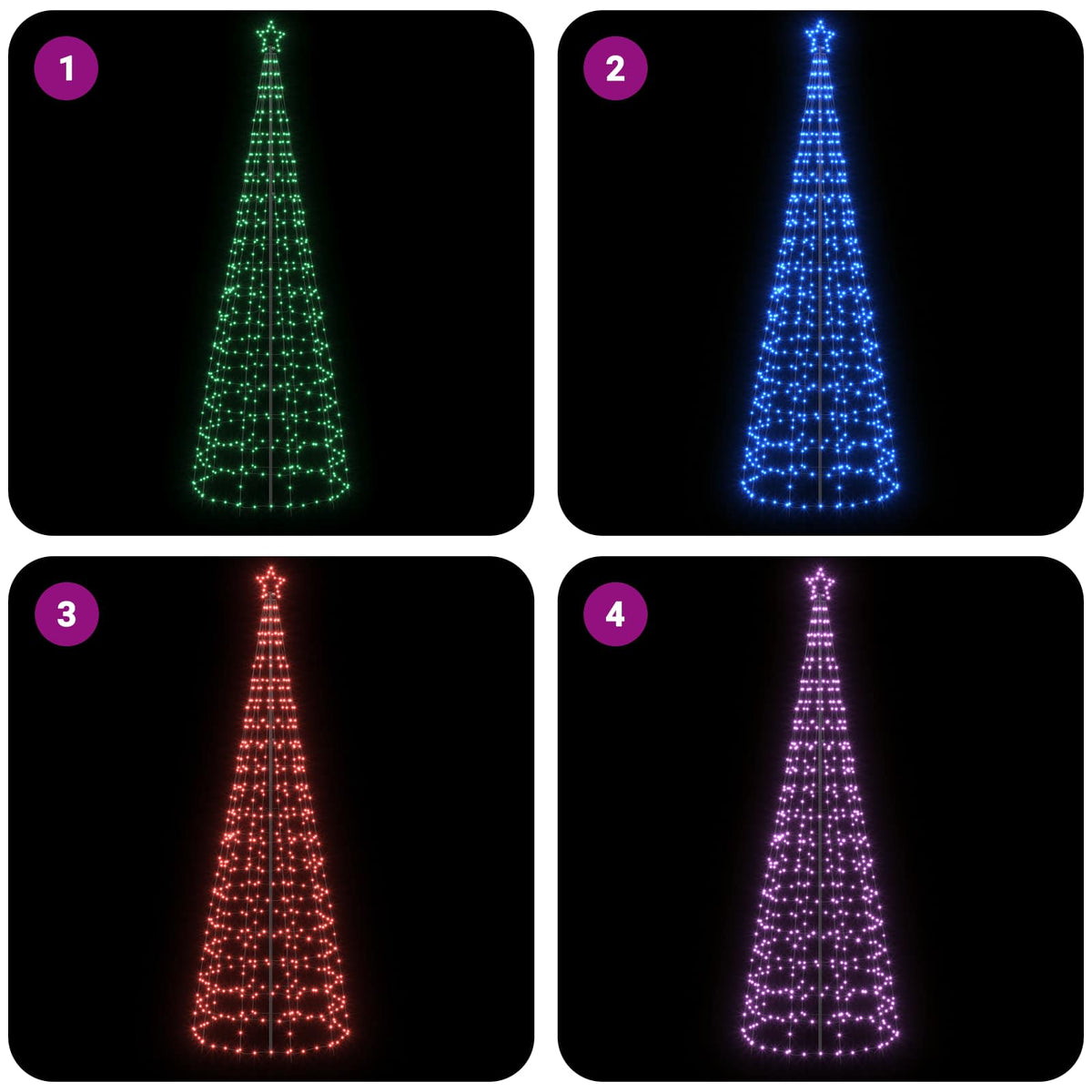 LED Christmas Tree 300 cm 390 LEDs Multicolour Steel Black