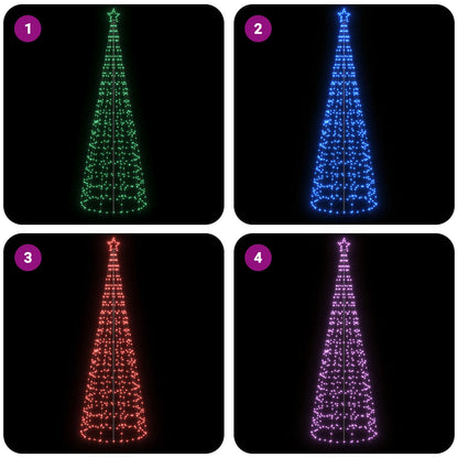 LED Christmas Tree 300 cm 390 LEDs Multicolour Steel Black